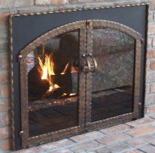 Hyannisport black and dark antique copper twin doors