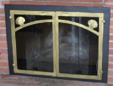 nauset in black and antique brass with full fold doors