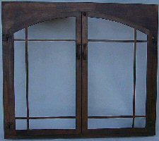 square to arch window pane all black twin doors 