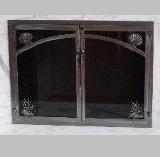 pollock rip all natural iron finish twin doors