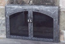 square to arch all natural iron box frame full fold doors wave steel